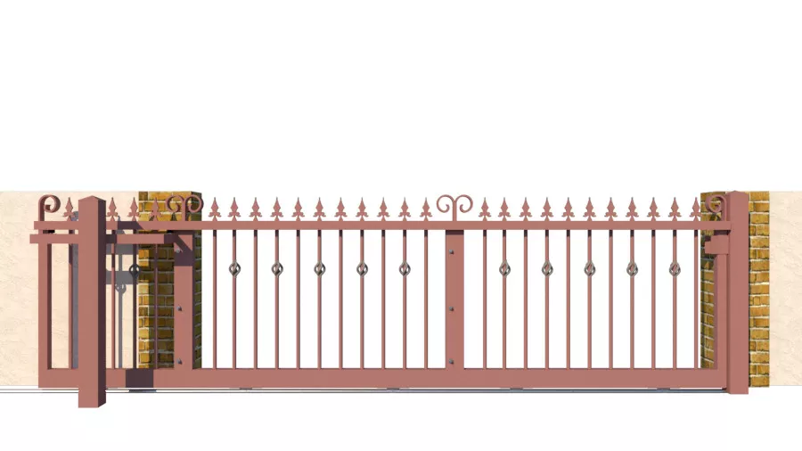 Metal Sliding Gate - The Sheringham Low - rear