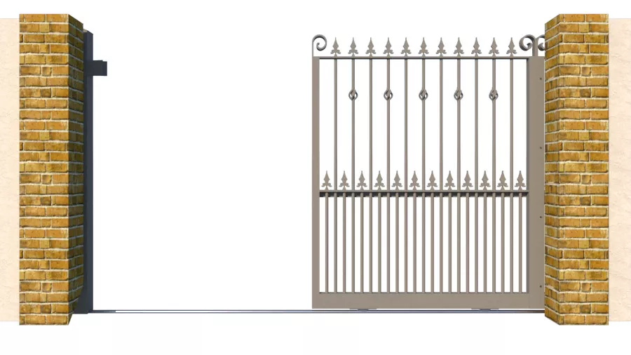 Metal Sliding Gate - The Sheringham - open