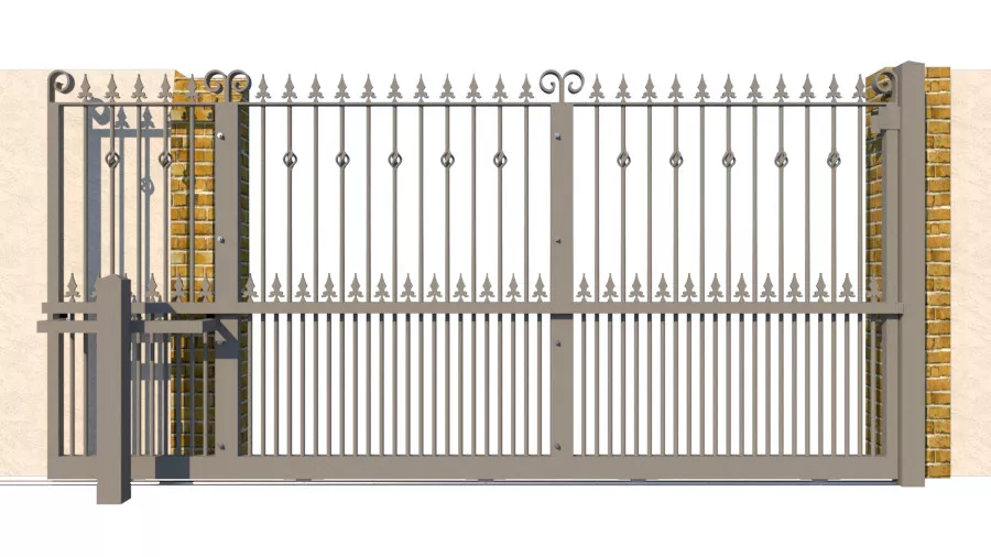 Metal Sliding Gate - The Sheringham - rear