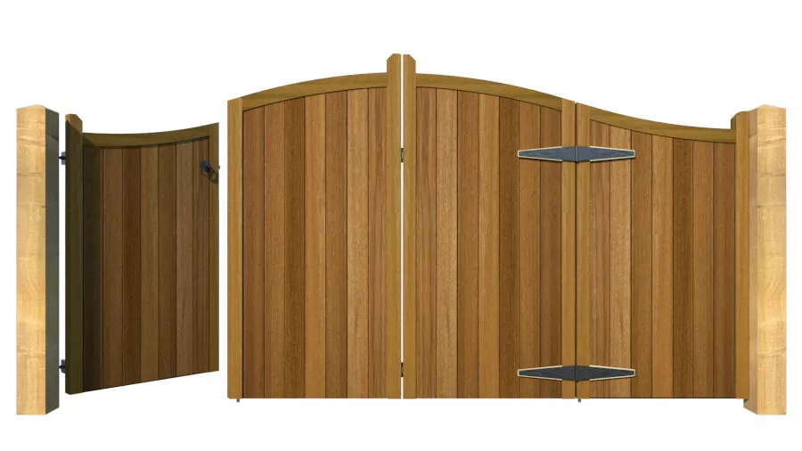 Bi-fold Gates - The Berkshire - Hardwood - front - 3+1