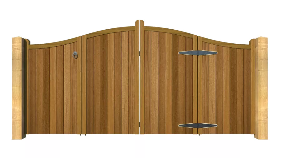 Bi-fold Gates - The Berkshire - Hardwood - front
