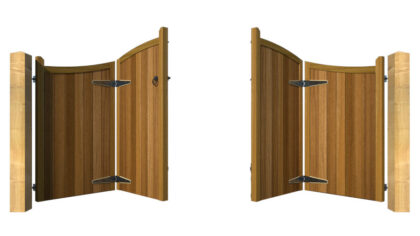 Bi-fold Gates - The Berkshire - Hardwood - open