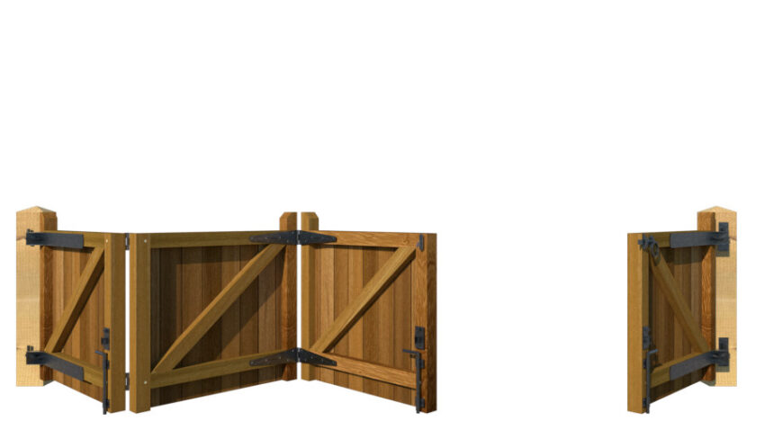 Bi-fold Gates - The Brentwood Low - Hardwood - rear 3+1 1