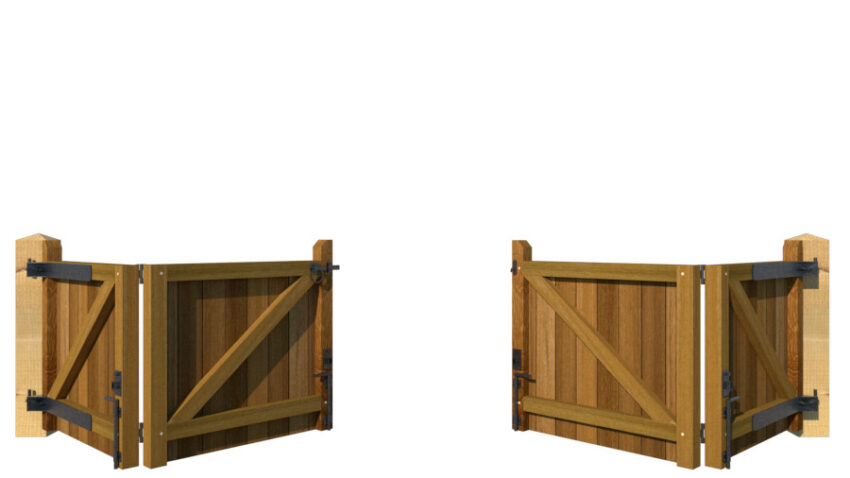 Hardwood Bi-fold Gates, The Brentwood Low - Image 4