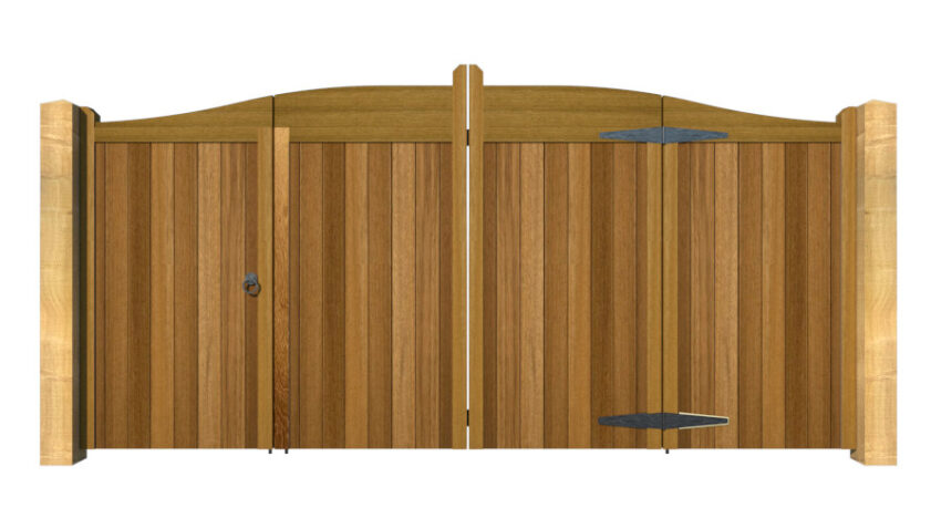 Bi-fold Gates - The Brookwood - Hardwood - front
