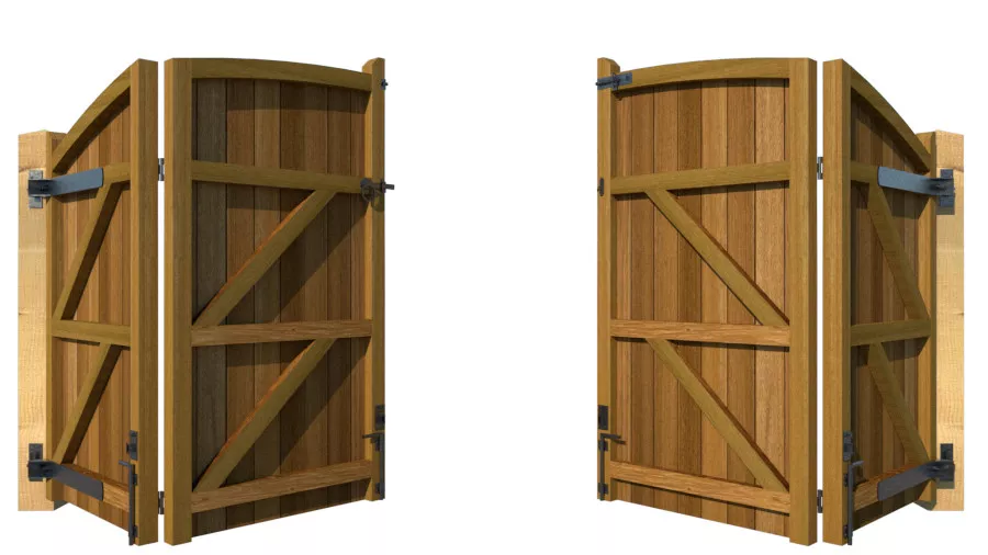 Bi-fold Gates - The Chappelwood - Hardwood - rear - opening