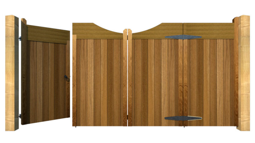 Bi-fold Gates - The Comptonwood - Hardwood - front +1