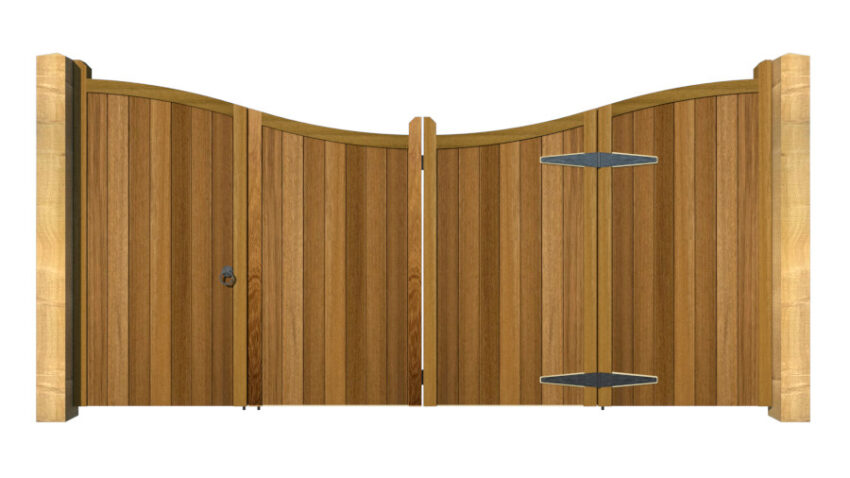 Bi-fold Gates - The Cotswold - Hardwood - front 3+1