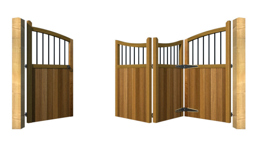 Bi-fold Gates - The Cumbria - Hardwood - front 3+1 opening