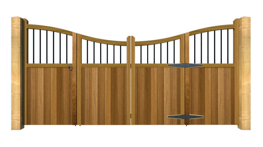 Bi-fold Gates - The Cumbria - Hardwood - front