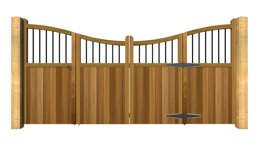 Bi-fold Gates - The Cumbria - Hardwood - front