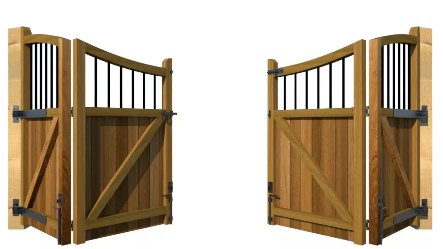 Bi-fold Gates - The Cumbria - Hardwood - rear - opening