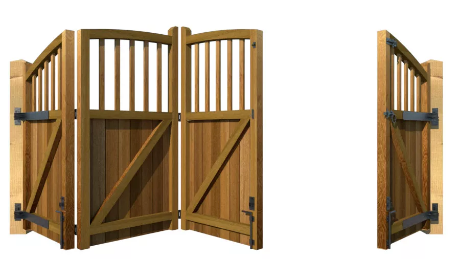 Bi-fold Gates - The Durham - Hardwood - rear 3+1 opening