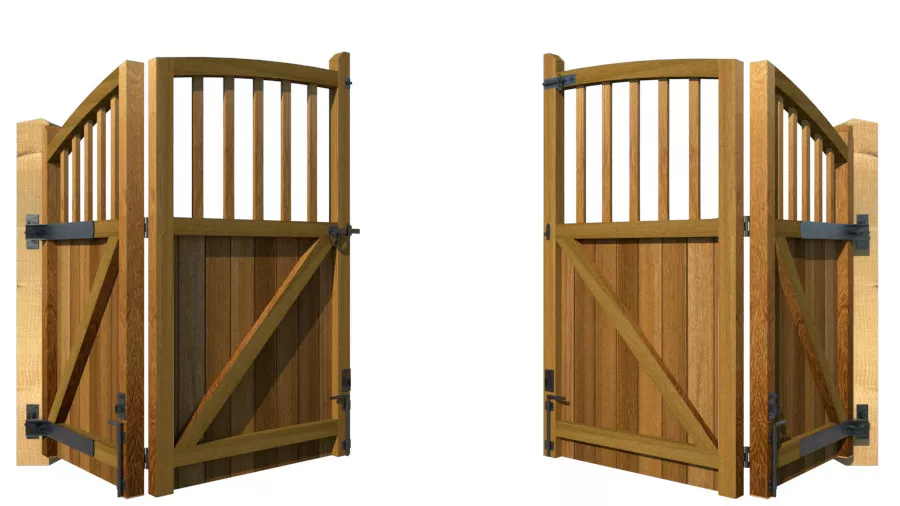 Bi-fold Gates - The Durham - Hardwood - rear opening