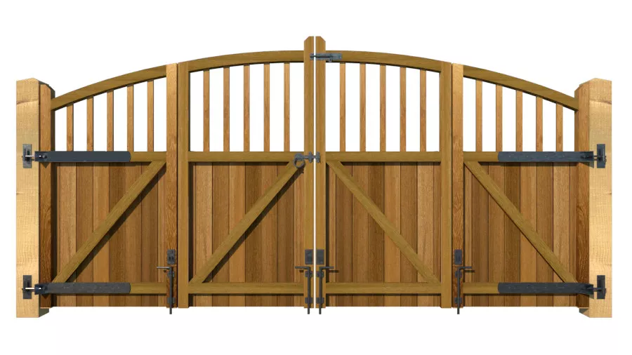 Bi-fold Gates - The Durham - Hardwood - rear