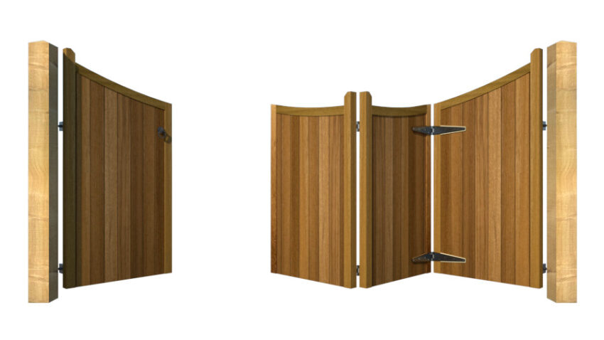 Bi-fold Gates - The Hazelwood- Hardwood - front 3+1 open
