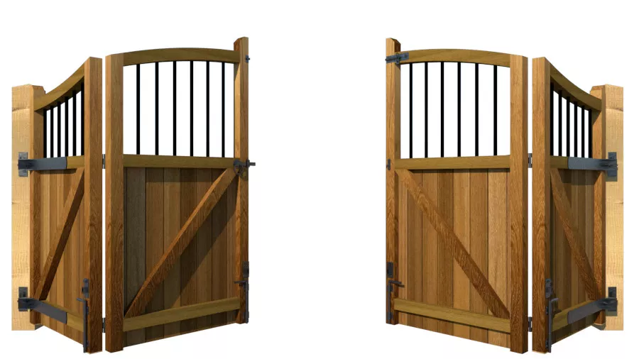 Bi-fold Gates - The Suffolk - Hardwood - rear opening