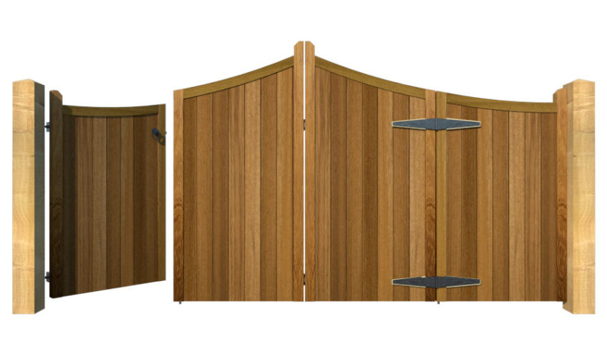 Bi-fold Gates - The Woodberry - Hardwood - front - 3+1