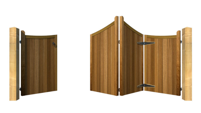 Bi-fold Gates - The Woodberry - Hardwood - front - 3+1 - opening