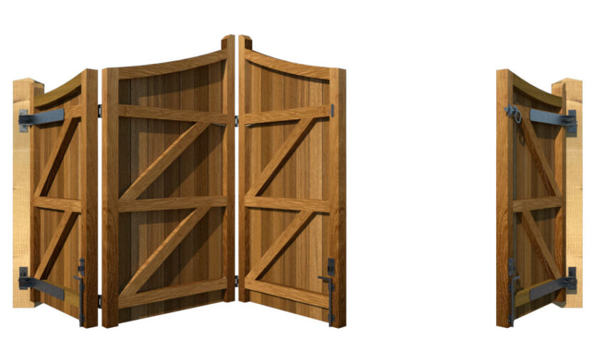 Bi-fold Gates - The Woodberry - Hardwood - rear - 3+1