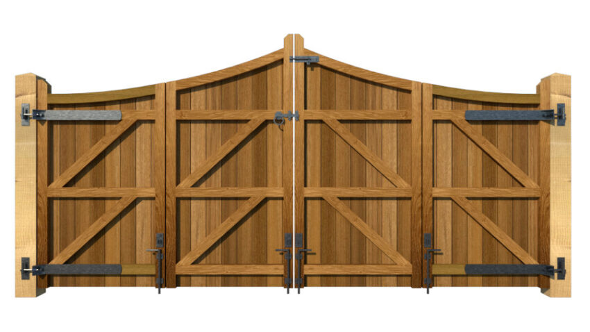 Bi-fold Gates - The Woodberry - Hardwood - rear