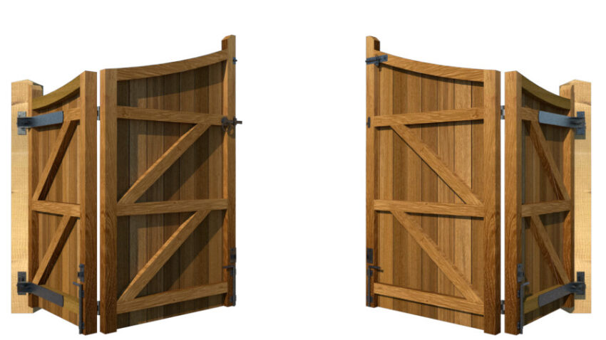 Bi-fold Gates - The Woodberry - Hardwood - rear - opening