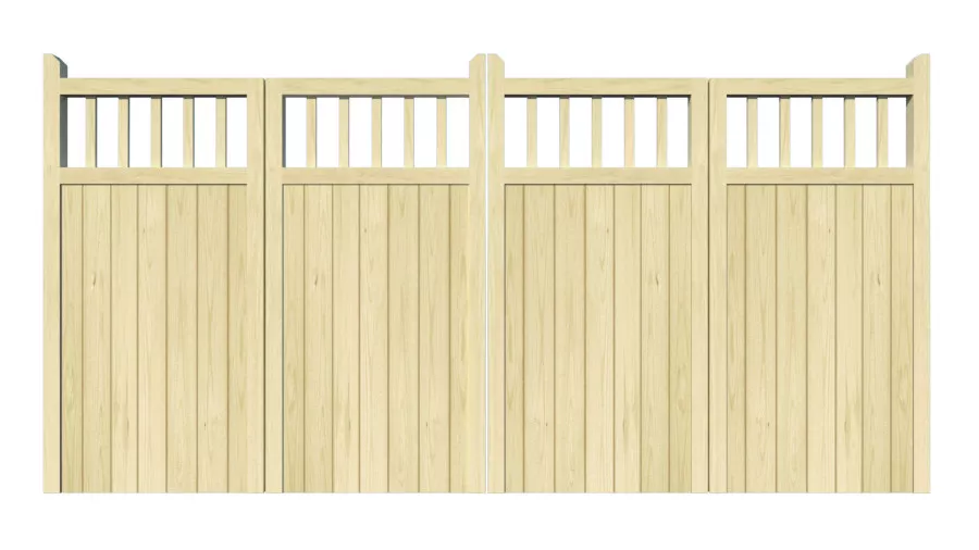 Wooden Bi-fold Driveway Gates - The Baywood High