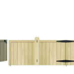 Wooden Bi-fold Driveway Gates - The Brentwood Low - front - 3+1