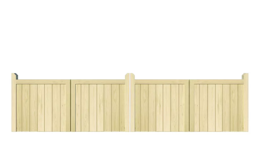 Wooden Bi-fold Driveway Gates - The Brentwood Low
