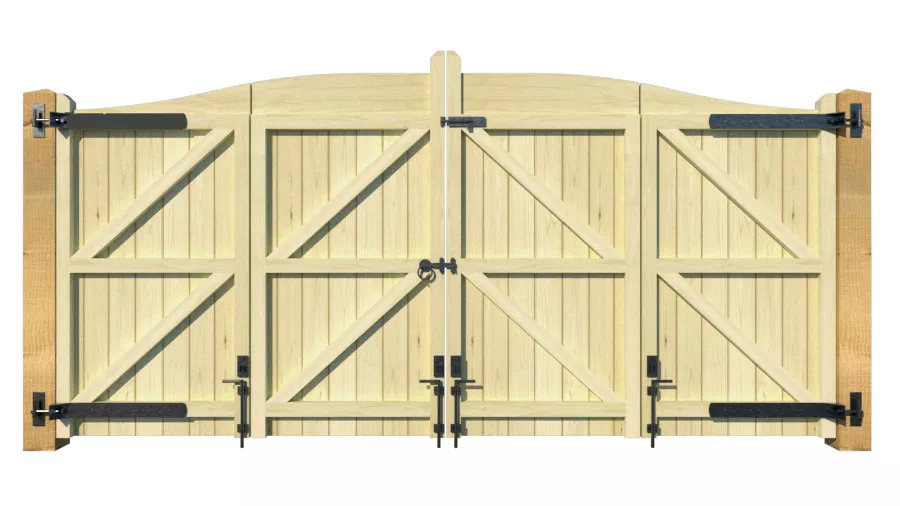 Wooden Bi-fold Driveway Gates - The Brookwood - rear