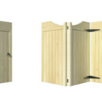 Wooden Bi-fold Driveway Gates - The Comptonwood - open - 3+1
