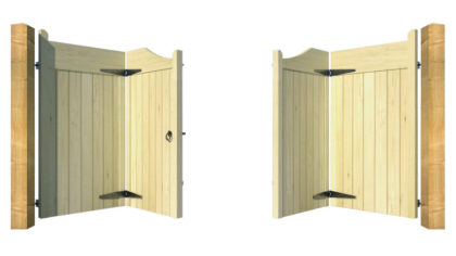 Wooden Bi-fold Driveway Gates - The Comptonwood - opening
