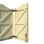 Wooden Bi-fold Driveway Gates - The Comptonwood - rear - 3+1