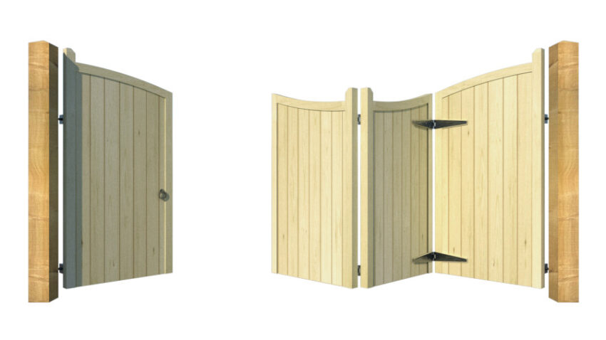 Wooden Bi-fold Driveway Gates - The Cotswold - front - 1+3 opening