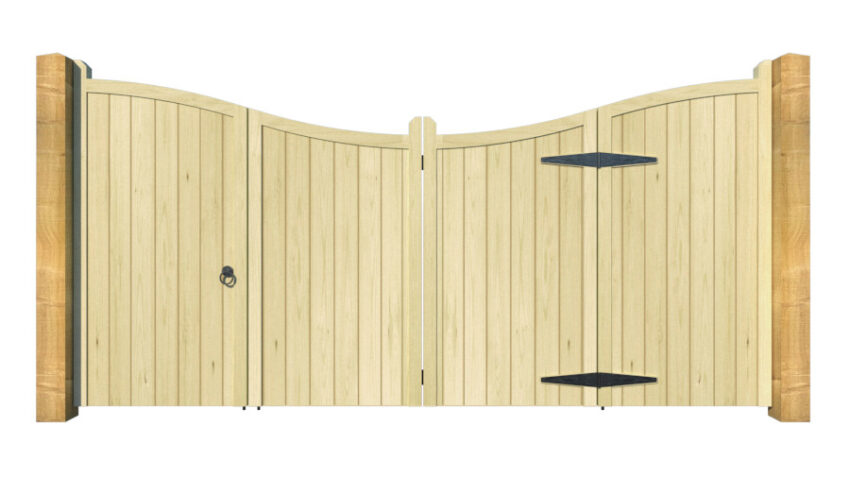 Wooden Bi-fold Driveway Gates - The Cotswold - front
