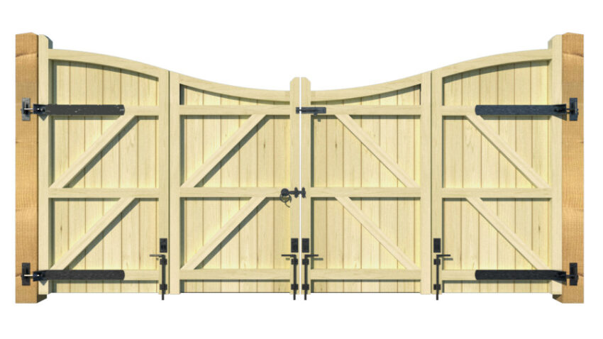 Wooden Bi-fold Driveway Gates - The Cotswold - rear