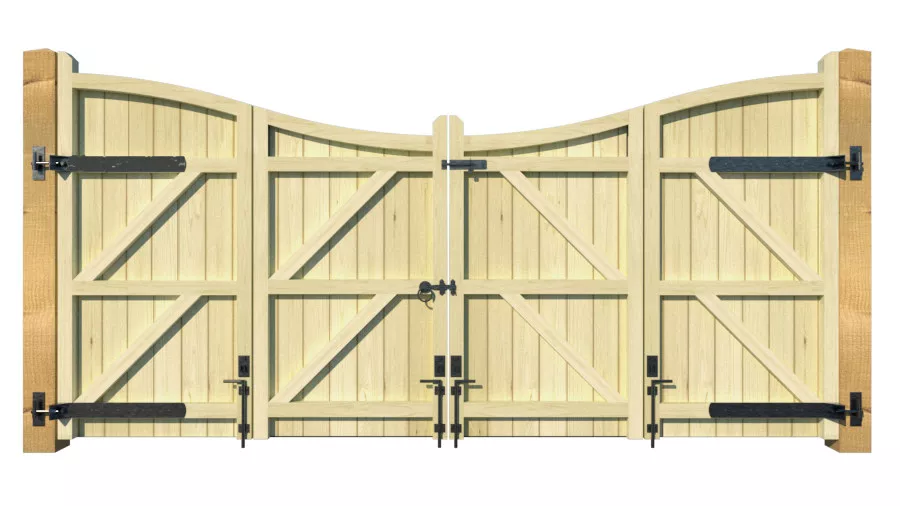 Wooden Bi-fold Driveway Gates - The Cotswold - rear