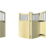 Wooden Bi-fold Driveway Gates - The Cumbria - front - 3+1 opening