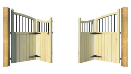 Wooden Bi-fold Driveway Gates - The Cumbria - opening