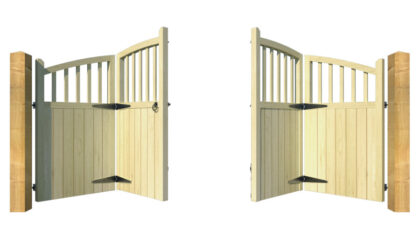 Wooden Bi-fold Driveway Gates - The Durham - rear