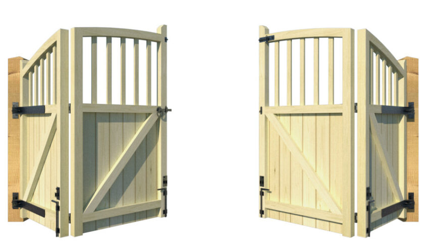 Wooden Bi-fold Driveway Gates - The Durham - rear opening
