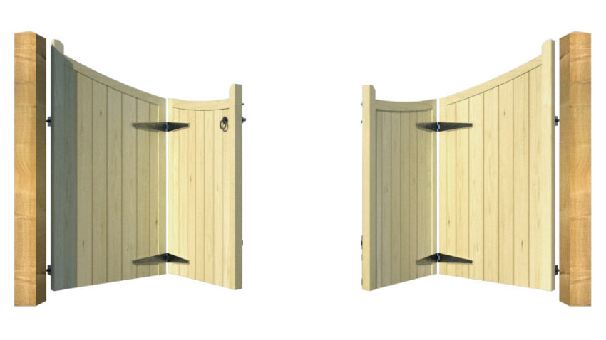 Wooden Bi-fold Driveway Gates - The Hazelwood - open