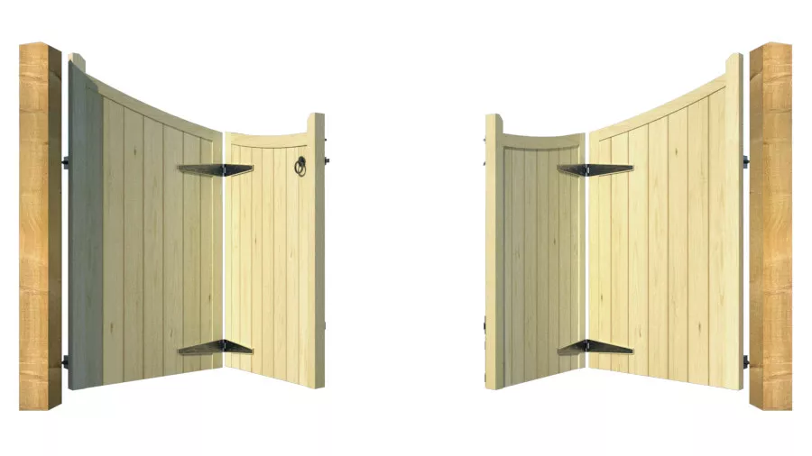 Wooden Bi-fold Driveway Gates - The Hazelwood - open