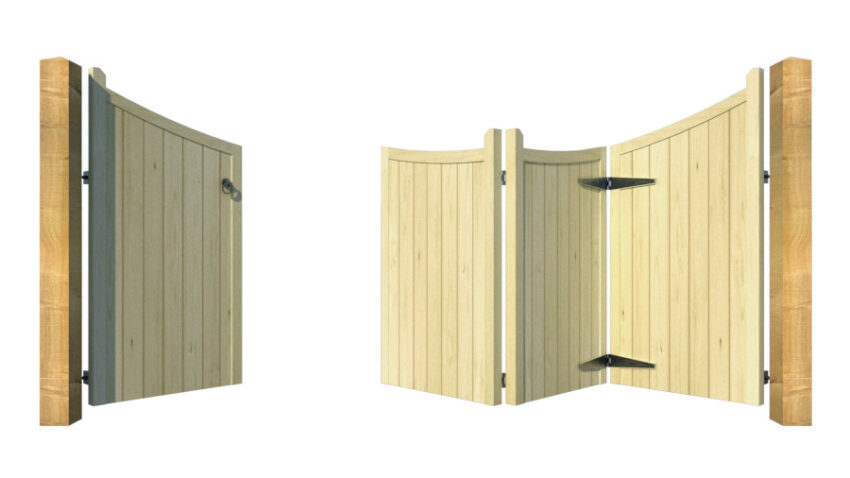 Wooden Bi-fold Driveway Gates - The Hazelwood - rear - 3+1
