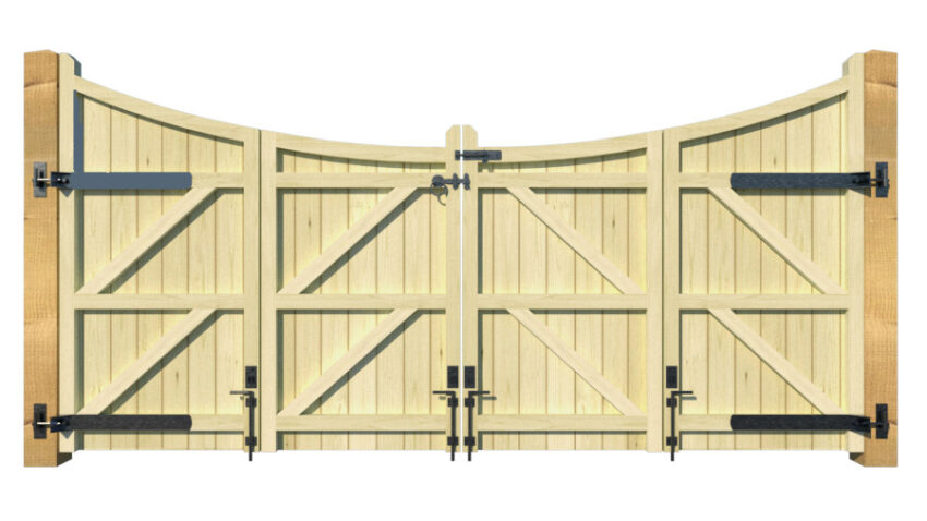 Wooden Bi-fold Driveway Gates - The Hazelwood - rear