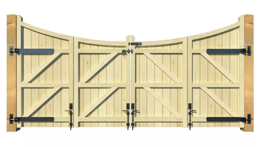 Wooden Bi-fold Driveway Gates - The Hazelwood - rear