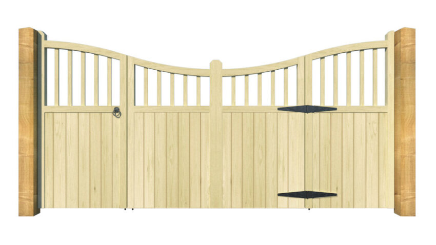 Wooden Bi-fold Driveway Gates - The Heritage - front