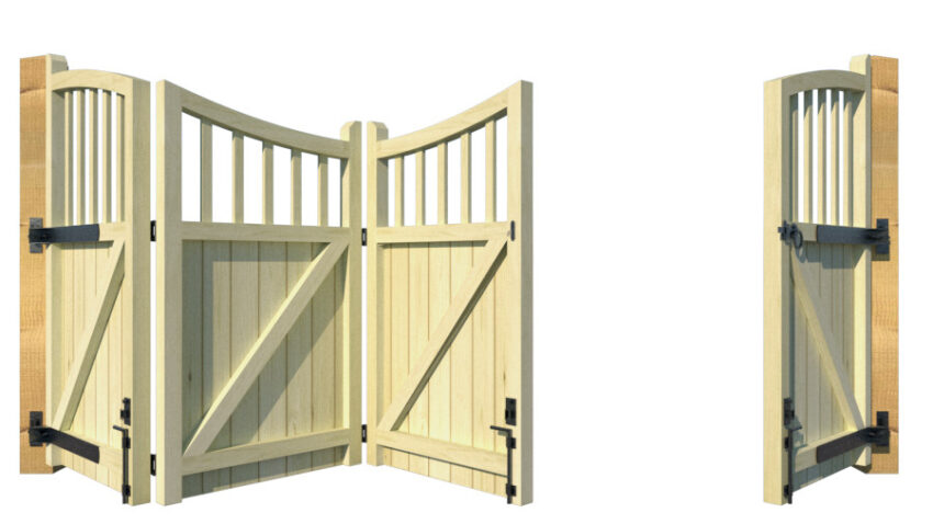 Wooden Bi-fold Driveway Gates - The Heritage - rear 3+1 opening