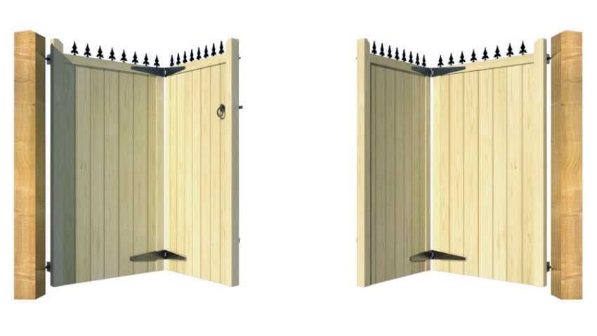 Wooden Bi-fold Driveway Gates - The London - opening