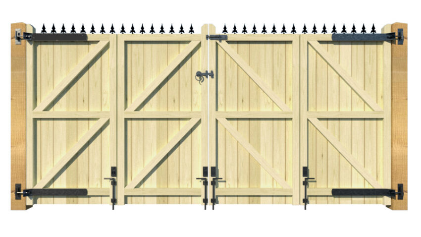 Wooden Bi-fold Driveway Gates - The London - rear